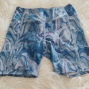Victoria's Secret On Point Blue Marble Bike Shorts